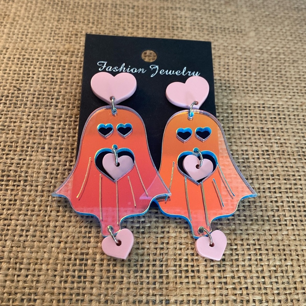 Pink Ghost Earrings